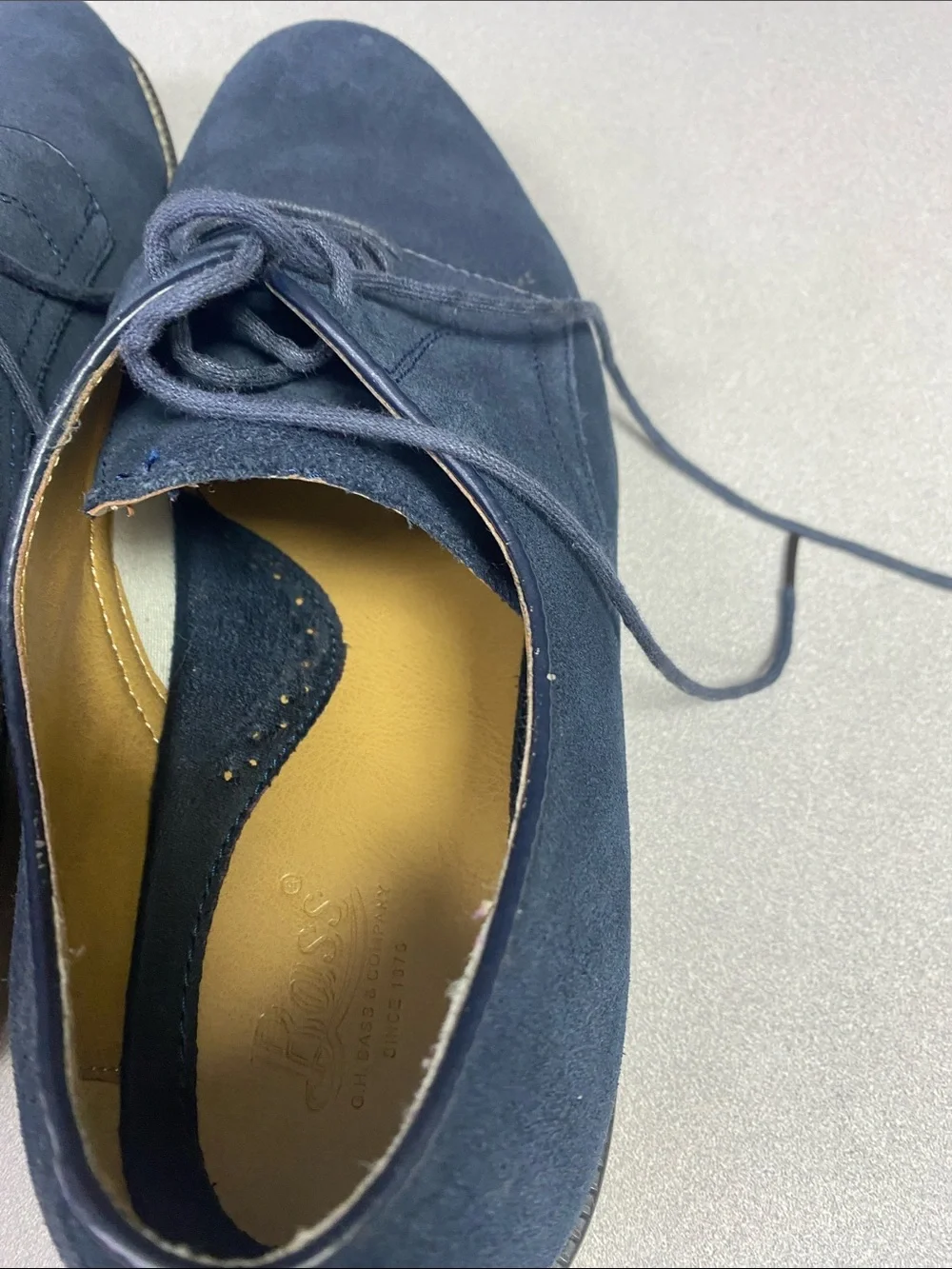 G.H. Bass & Co. Navy Suede Derby Shoes
